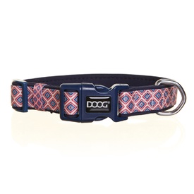 Doog Neoprene Clip Dog Collar - Gromit - Red & Navy Diamond