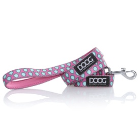 Doog Neoprene Antibacterial Dog Lead - Luna - Pink with Droplets