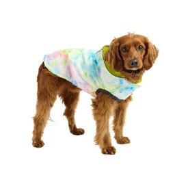 GF Pet Reversible Elasto-Fit Dog Raincoat in Neon Yellow/Soft Tie Dye