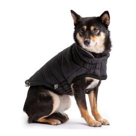 GF Pet Elasto-Fit Adjustable Reversible Chalet Puffer Dog Jacket in Black