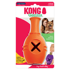 KONG Genius Leo Interactive Treat Dispensing Dog Toy - Bulk Pack of 4 Large