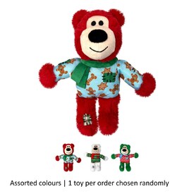 KONG Christmas Holiday Wild Knots Bear - Snuggle Plush Dog Toy