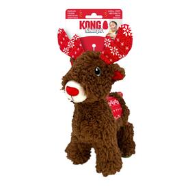 KONG Christmas Holiday Sherps Plush Multi-textured Squeaker Dog Toy - Reindeer