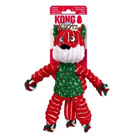 KONG Christmas Holiday Floppy Knots Reindeer Plush Dog Toy - Fox Sm/Md