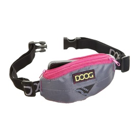 DOOG Hands-Free Dog Walking Mini Belt in Grey & Neon Pink