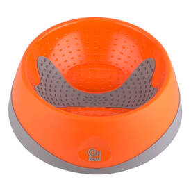 Oh Bowl Slow Food Tongue Cleaning Dog Food Bowl - Orange - Medium