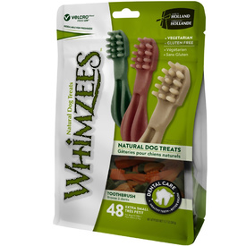 Whimzees Grain Free Veggie Dental Treats Toothbrush for X-Small Dogs - 48-Pack