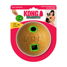 KONG Bamboo Food Ball & Treat Dispenser for Dogs - Bulk Pack of 3 Medium