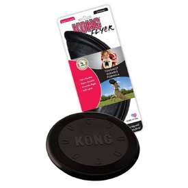 KONG Flyer Frisbee Extreme Black Non-Toxic Rubber Fetch Dog Toy 