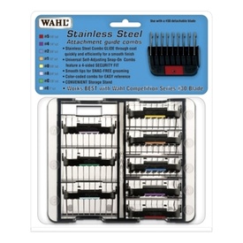 Wahl Stainless Steel Guide Combs - 8 Pack with Storage Box