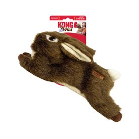 KONG Wild Low Stuffing Floppy Squeaker Dog Toy - Rabbit - Bulk Pack of 3 Toys