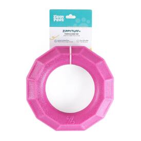 Zippy Paws ZippyTuff+ Fetch & Tug Dog Toy - Magenta Ring 