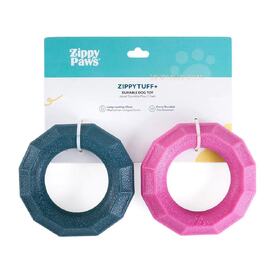 Zippy Paws ZippyTuff+ Dog Toy - Small Ring 2-Pack - Emerald & Magenta 