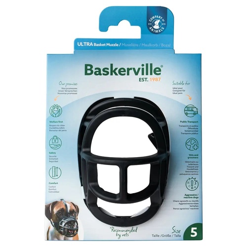 Baskerville Ultra Muzzle for Dogs – Customizable Fit, Lockable Neck Strap main image