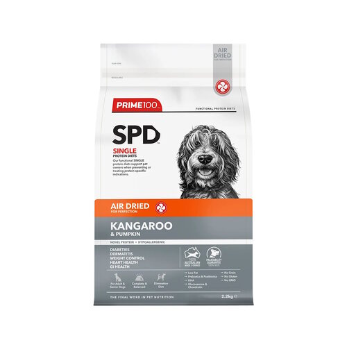 Prime100 SPD Air Dried Dog Food Single Protein Kangaroo & Pumpkin 2.2kg main image