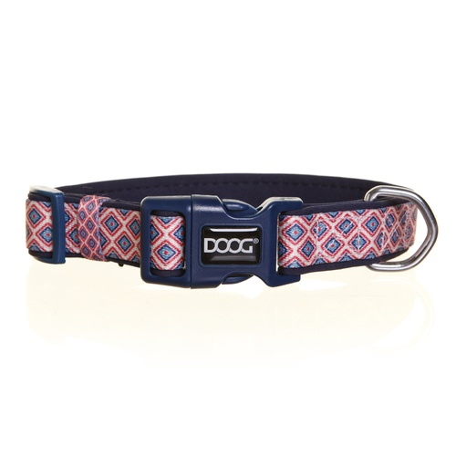 Doog Neoprene Clip Dog Collar - Gromit - Red & Navy Diamond main image