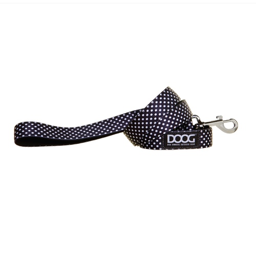 Doog Neoprene Dog Lead - Pongo - Black & White Spots main image