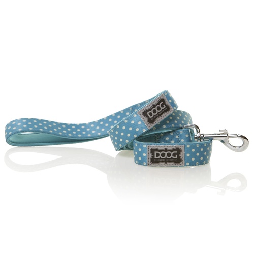 Doog Neoprene Dog Lead - Snoopy - Blue & White Spots main image