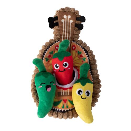 Fringe Studio Fiesta Till You Siesta Guitar & Chili Hide & Seek Burrow Dog Toy main image