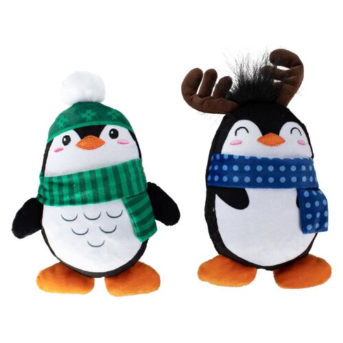 Fringe Studio Winter Waddle Land Plush Squeaker 2-Piece Christmas Dog Toy main image