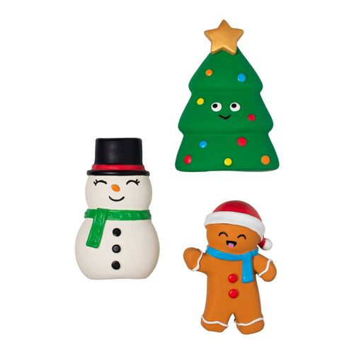 Fringe Studio Festive Friends Natural Latex 3-Piece Squeaker Christmas Dog Toy main image