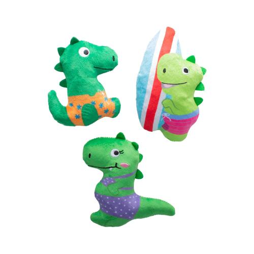 Fringe Studio Rawr-ing Summer Swimming Dinosaurs 3-piece Small Dog Toys main image