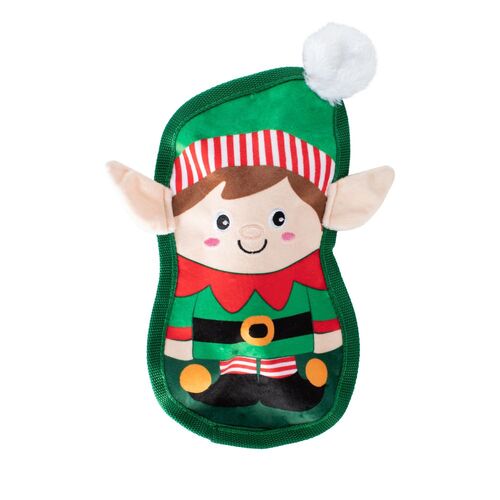 Fringe Studio Just Being My-Elf Plush No-Stuffing Squeaker Christmas Dog Toy main image