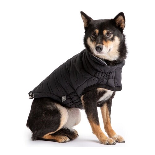 GF Pet Elasto-Fit Adjustable Reversible Chalet Puffer Dog Jacket in Black main image