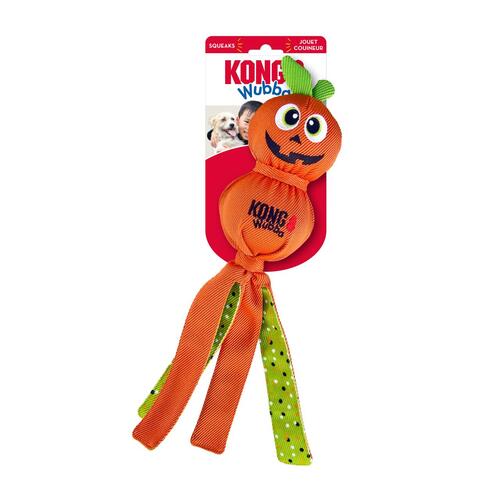 KONG Halloween Wubba Ballistic Squeak & Tug Dog Toy - Pumpkin main image