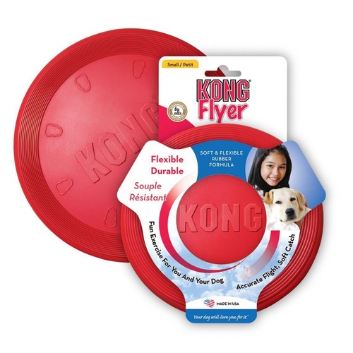 KONG Flyer Frisbee Classic Red Non-Toxic Rubber Fetch Dog Toy  main image