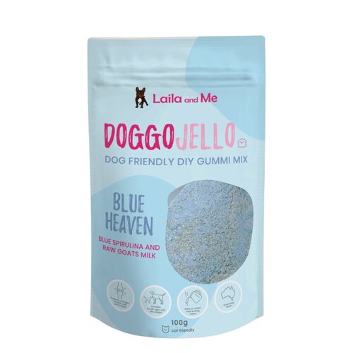 Laila & Me Doggojello Powder with Goat's Milk and Blue Spirulina for Dogs - Blue Heaven main image