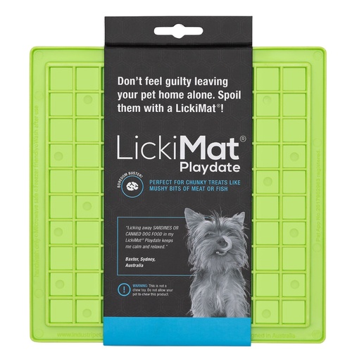 Lickimat Playdate Original Slow Food Licking Mat for Cats & Dogs - Green main image