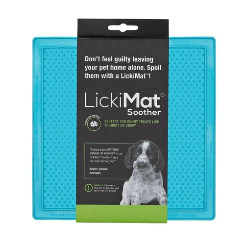 Lickimat Soother Original Slow Food Licking Mat for Cats & Dogs - Blue main image