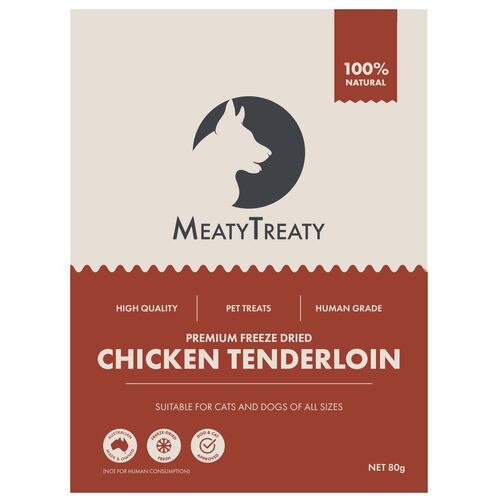 Meaty Treaty Freeze Dried Australian Chicken Tenderloin Cat & Dog Treats 80g main image