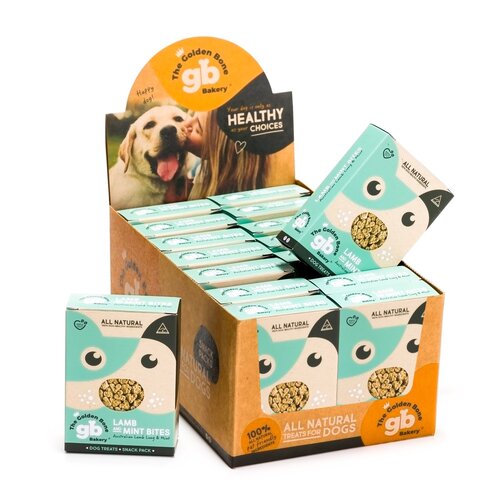 Golden Bone bakery POS Display 16 x 40g - Lamb & Mint Bites Dog Treats main image