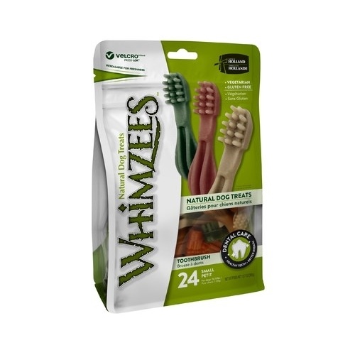 Whimzees Grain Free Veggie Dental Treats Toothbrush for Small Dogs - 24-Pack main image