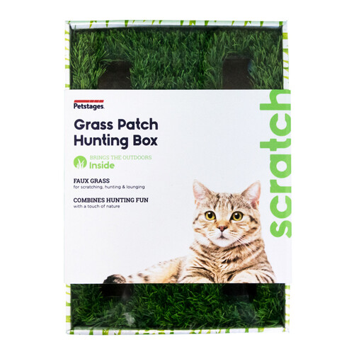 Petstages Grass Patch Hunting Box Interactive Cat Toy with Faux Grass main image