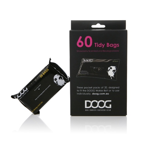 DOOG Dog Poo Pick Up Refill Tidy Bags with Handles - 3 Packs of 20 Bags  main image