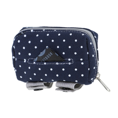 Doog Treat Pouch with Removable Internal Pouch for Dog Treats - Stella - Navy Polka Spots main image