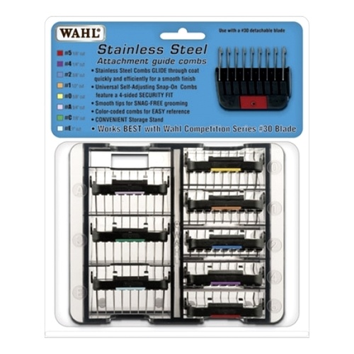 Wahl Stainless Steel Guide Combs - 8 Pack with Storage Box main image