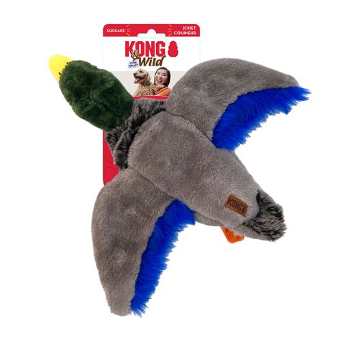 KONG Wild Low Stuffing Floppy Squeaker Dog Toy - Mallard Duck - Bulk Pack of 3 Toys main image