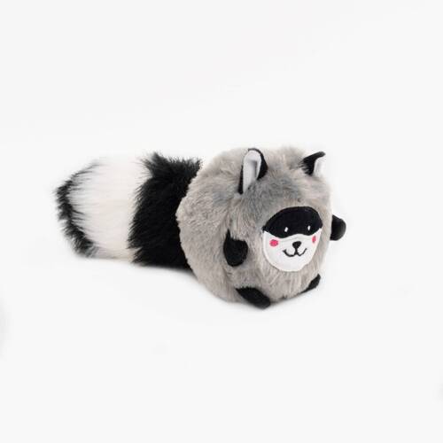 Zippy Paws Bushy Throw Crinkly Plush Fetch Dog Toy - Raccoon main image