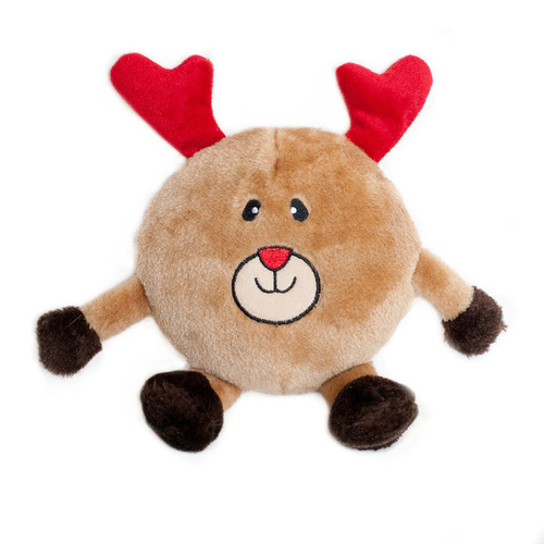 Zippy Paws Christmas Brainey Plush Dog Toy - Reindeer main image