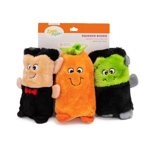 Zippy Paws Halloween Colossal Squeaker Buddie Dog Toy No Stuffing - 3-Pack main image