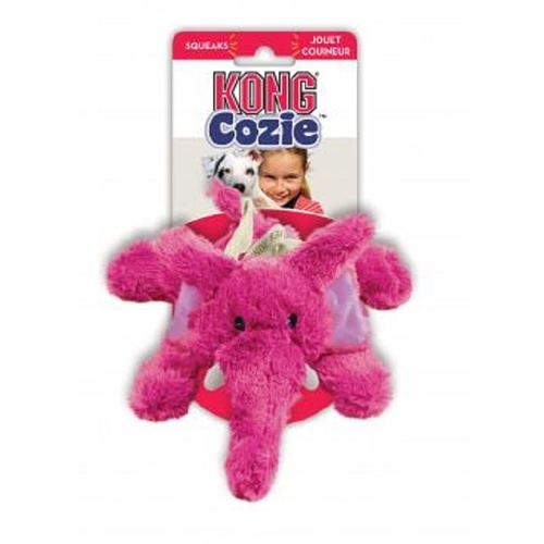 KONG Cozie - Low Stuffing Snuggle Dog Toy - Elmer Elephant - Medium main image