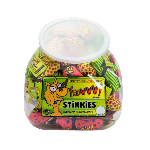 Yeowww! Catnip Cat Toys - Fish Bowl Display with a School of 51 Stinkies main image