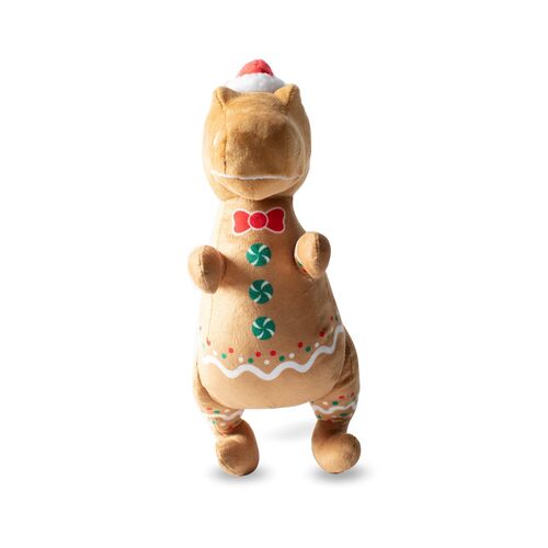 Fringe Studio Cookie-Saurus Dino Plush Squeaker Christmas Dog Toy main image